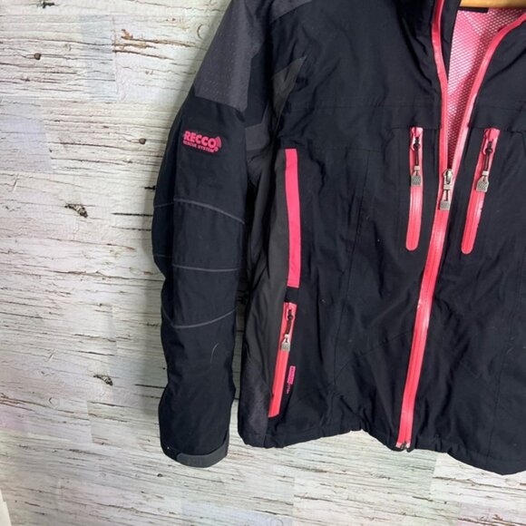 Helly Hansen HellyTech Fitted Parka Recco Ski Jacket Black/Pink Medium - Picture 2 of 6